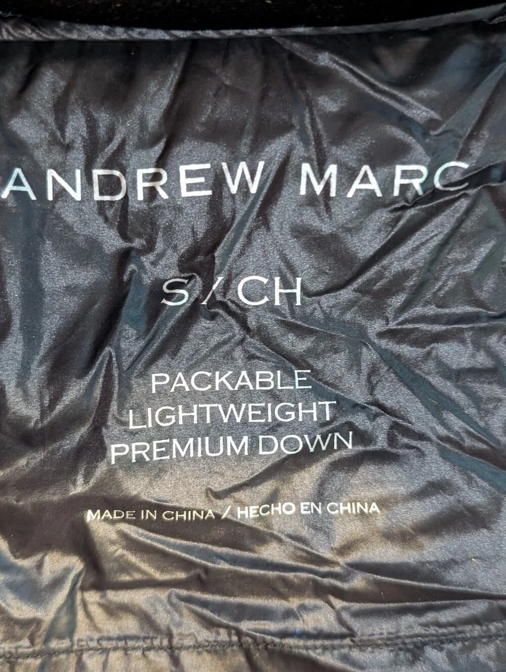 Andrew Marc Black Quilted Long Puffer Coat with Hood Size S